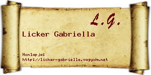 Licker Gabriella névjegykártya